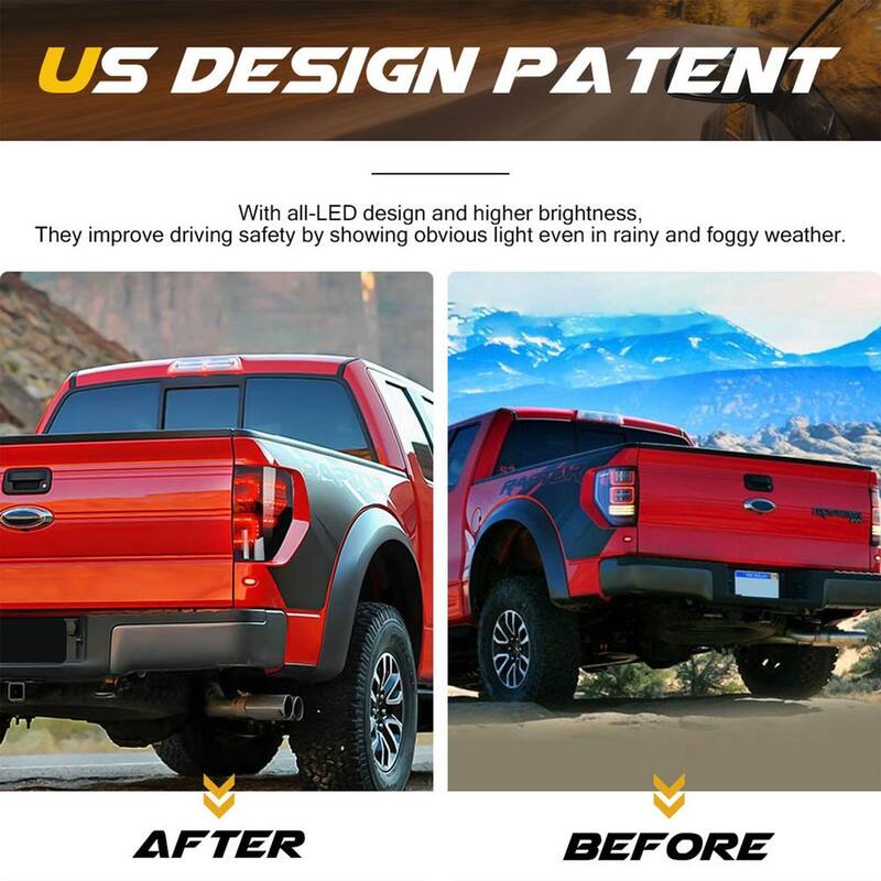 AMERICAN MODIFIED Smoked LED Tail Lights with Turn Signal for 09-14 Ford F150 - AMFMAC00203