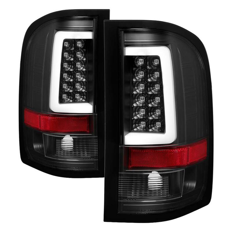 Spyder Auto Chevy Silverado 07-13(Doesn't fit 2010 Model With Dual Reverse Socket 921 Bulb)Version 3 Light Bar LED Tail Light-Black - 5084088
