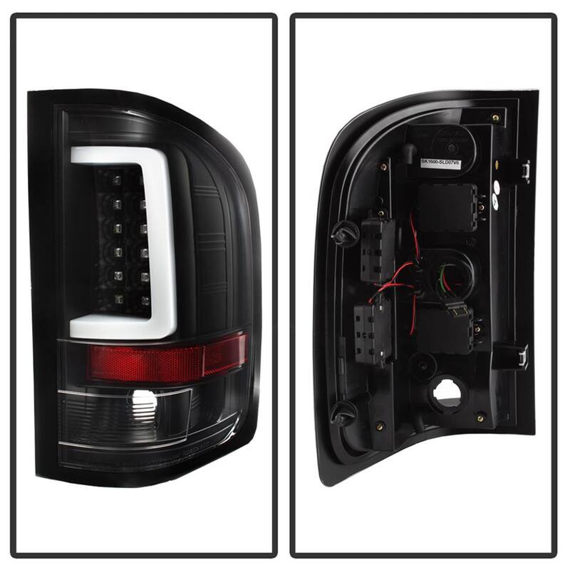 Spyder Auto Chevy Silverado 07-13(Doesn't fit 2010 Model With Dual Reverse Socket 921 Bulb)Version 3 Light Bar LED Tail Light-Black - 5084088