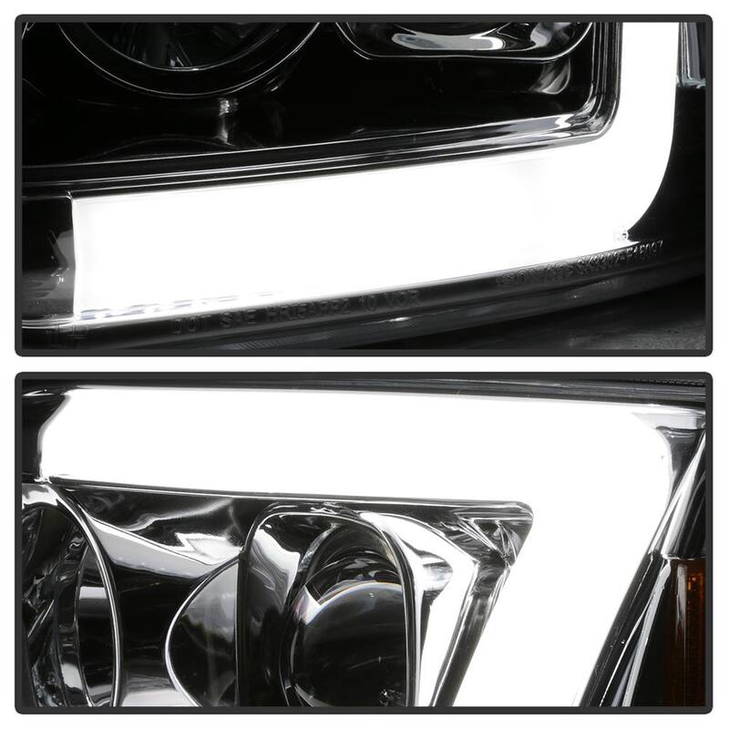 Spyder Auto Ford F150 97-03 / Expedition 97-02 1PC Version 2 Projector Headlights- Light Bar DRL LED - Chrome - 5084644