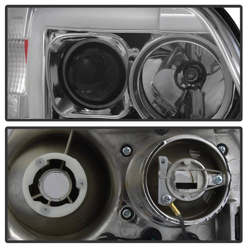 Spyder Auto Ford F150 97-03 / Expedition 97-02 1PC Version 2 Projector Headlights- Light Bar DRL LED - Chrome - 5084644