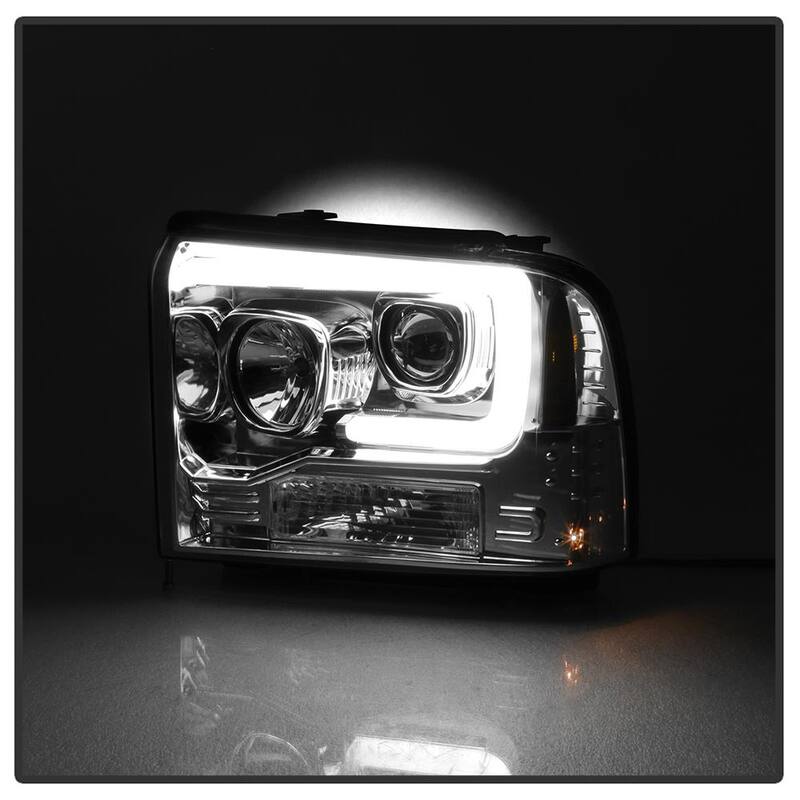 Spyder Auto Ford F250/350/450 Super Duty 05-07 Version 2 Projector Headlights - Light Bar DRL - Black - 5084682
