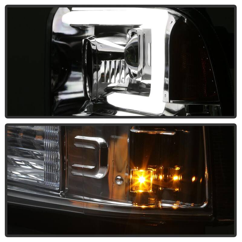Spyder Auto Ford F250/350/450 Super Duty 05-07 Version 2 Projector Headlights - Light Bar DRL - Black - 5084682