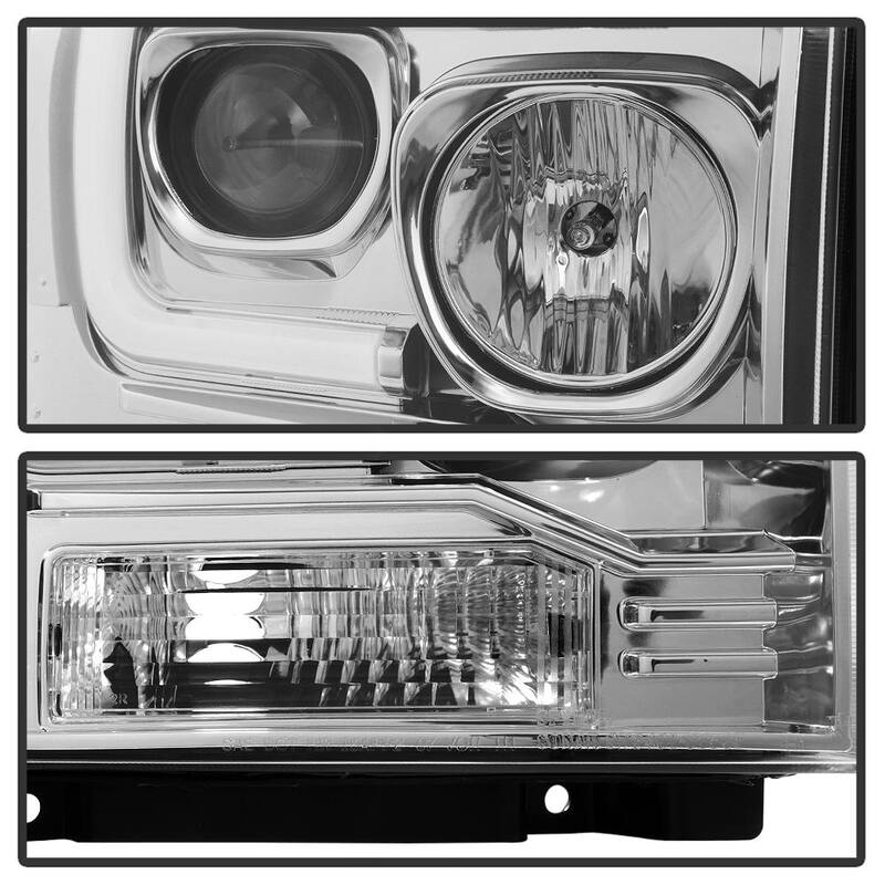 Spyder Auto Ford F250/350/450 Super Duty 05-07 Version 2 Projector Headlights - Light Bar DRL - Black - 5084682