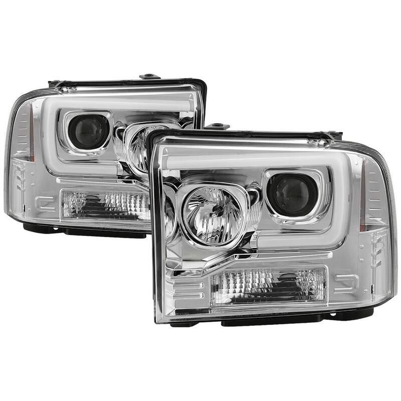 Spyder Auto Ford F250/350/450 Super Duty 05-07 Version 2 Projector Headlights - Light Bar DRL - Black - 5084682
