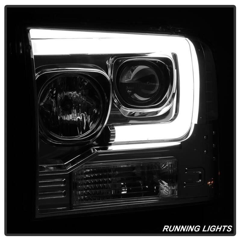 Spyder Auto Ford F250/350/450 Super Duty 05-07 Version 2 Projector Headlights - Light Bar DRL - Black - 5084682