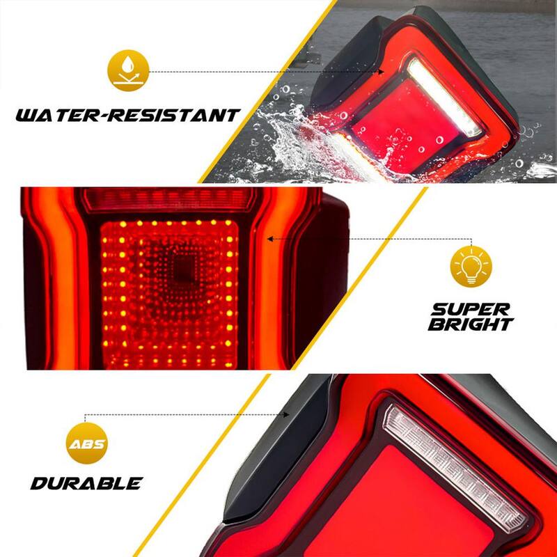 AMERICAN MODIFIED Red Lens V2 Tunnel Tail Lights for 2018-2020 Jeep Wrangler JL - AMJPCA03305