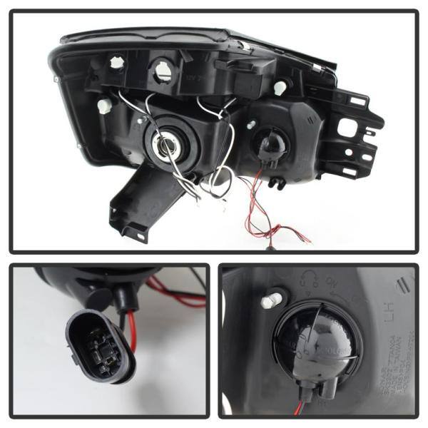 Spyder Auto Nissan Titan 04-15 / Nissan Armada 04-07 Projector Headlights - LED Halo - LED ( Replaceable LEDs ) - Black Smoke - 5078605