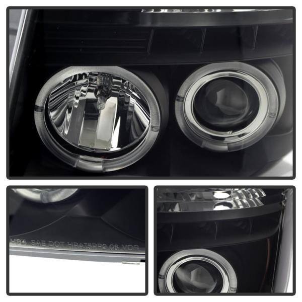 Spyder Auto Nissan Titan 04-15 / Nissan Armada 04-07 Projector Headlights - LED Halo - LED ( Replaceable LEDs ) - Black Smoke - 5078605