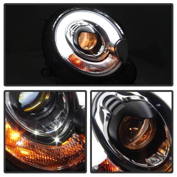 Spyder Auto Mini Cooper 2007-2012 Projector Headlights - Halogen Model Only ( Not Compatible With Xenon/HID Model ) - DRL - Black - 5080608