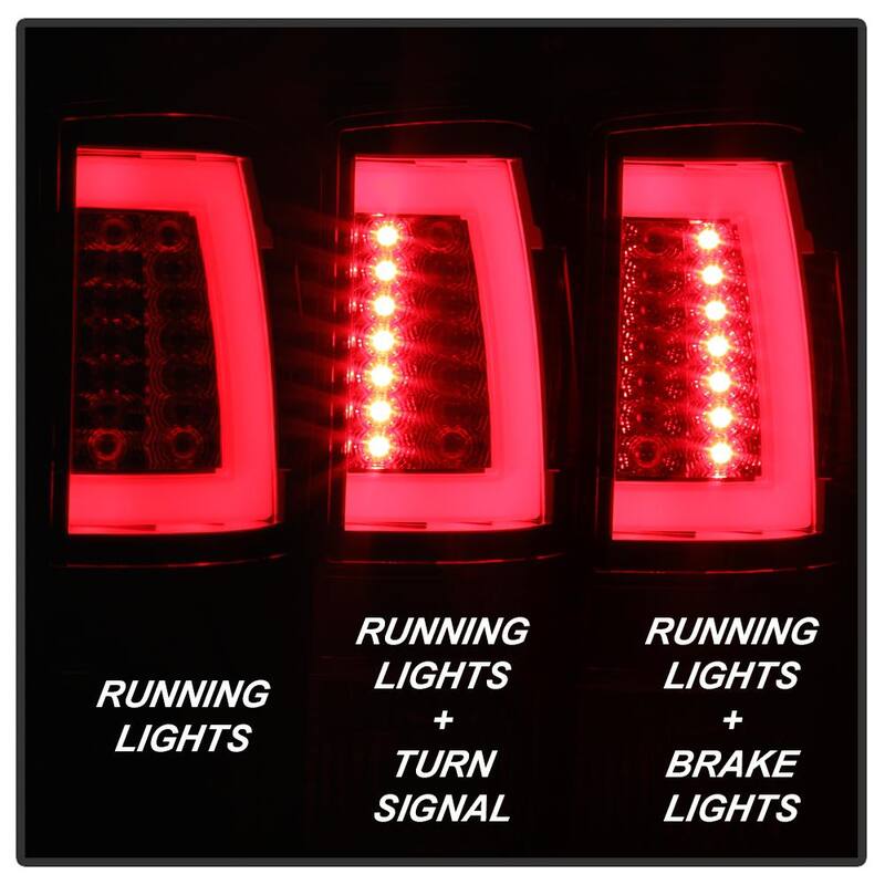 Spyder Auto Chevy Suburban/Tahoe 1500/2500 00-06 / GMC Yukon/Yukon XL 00-06 Version 2 Light Bar LED Tail Lights - Red Clear - 5084163