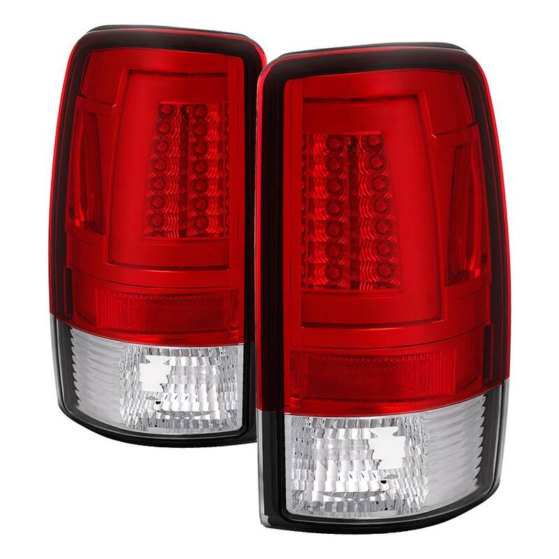 Spyder Auto Chevy Suburban/Tahoe 1500/2500 00-06 / GMC Yukon/Yukon XL 00-06 Version 2 Light Bar LED Tail Lights - Red Clear - 5084163