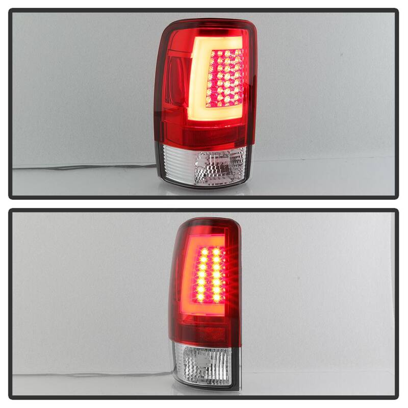 Spyder Auto Chevy Suburban/Tahoe 1500/2500 00-06 / GMC Yukon/Yukon XL 00-06 Version 2 Light Bar LED Tail Lights - Red Clear - 5084163