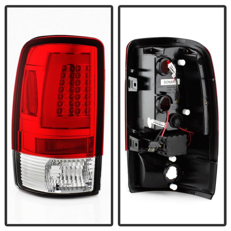 Spyder Auto Chevy Suburban/Tahoe 1500/2500 00-06 / GMC Yukon/Yukon XL 00-06 Version 2 Light Bar LED Tail Lights - Red Clear - 5084163