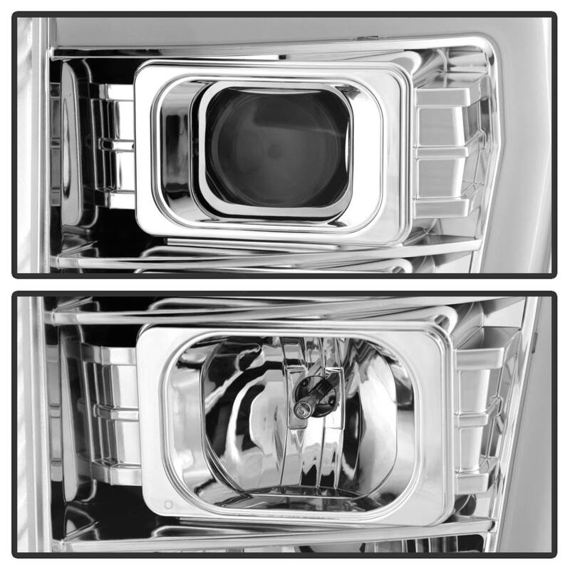 Spyder Auto Ford F-250/F-350/F450 Super Duty 11-16 Version 2 Projector Headlights - Light Bar DRL - Chrome - 5084705