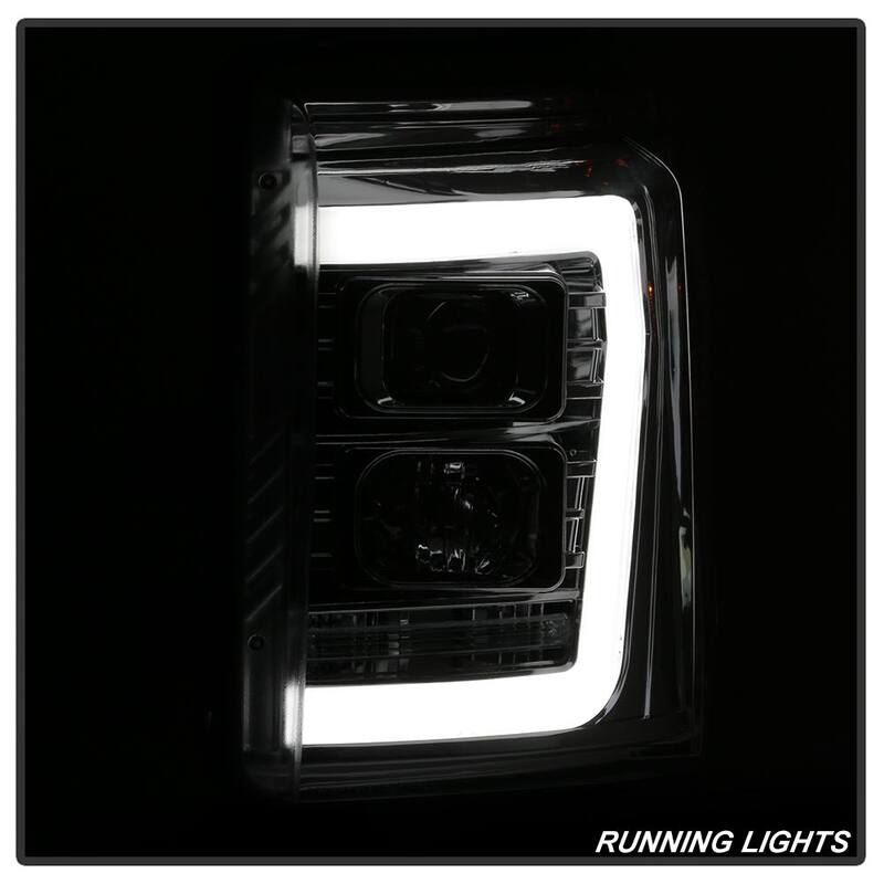 Spyder Auto Ford F-250/F-350/F450 Super Duty 11-16 Version 2 Projector Headlights - Light Bar DRL - Chrome - 5084705