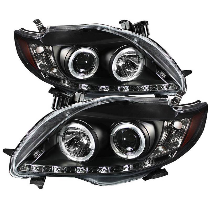 Spyder Auto Toyota Corolla 09-10 Projector Headlights - LED Halo - DRL - Black - High H1 (Included) - Low H1 (Included) - 5032515