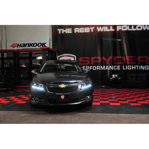 Spyder Auto Chevy Cruze 11-14 Projector Headlights - LED Halo -DRL - Black - High H1 (Included) - Low H7 (Included) - 5037916