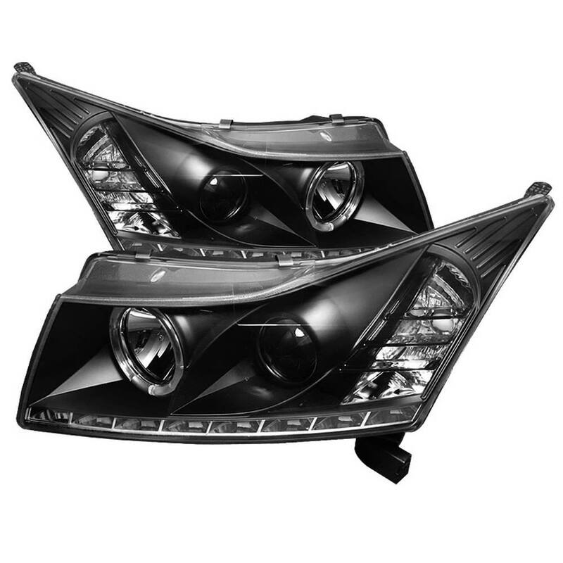 Spyder Auto Chevy Cruze 11-14 Projector Headlights - LED Halo -DRL - Black - High H1 (Included) - Low H7 (Included) - 5037916
