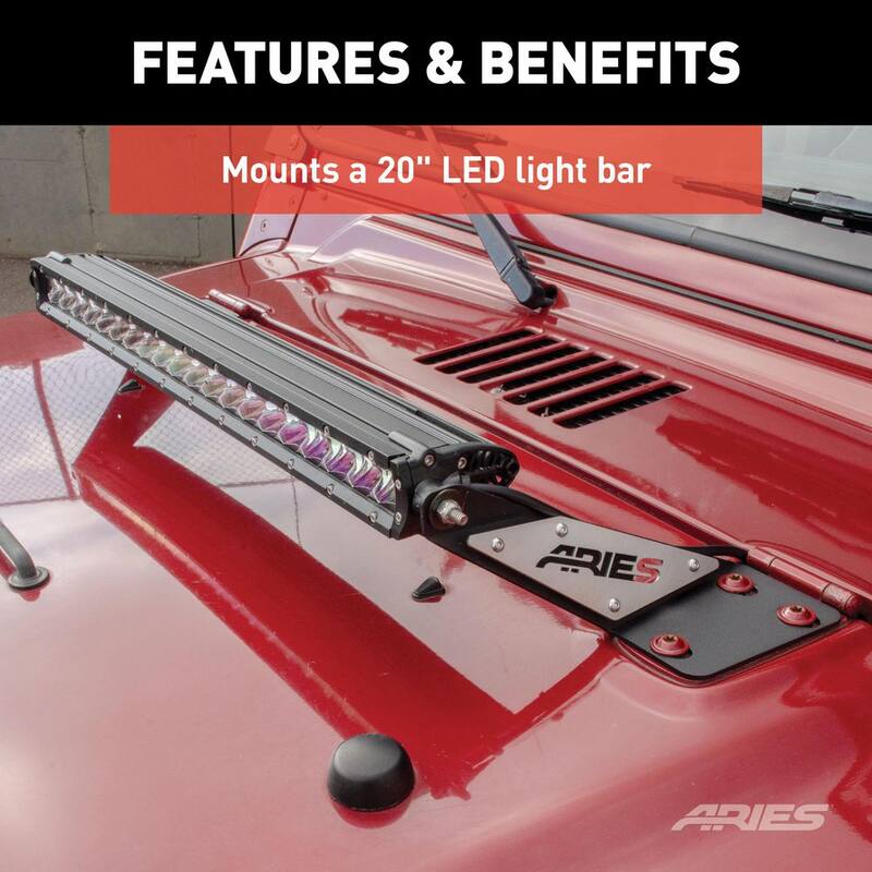 Aries Jeep TJ Hood Light Mounting Brackets - 15913