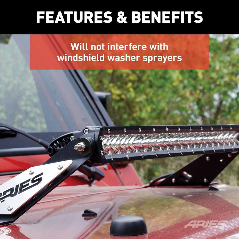 Aries Jeep TJ Hood Light Mounting Brackets - 15913