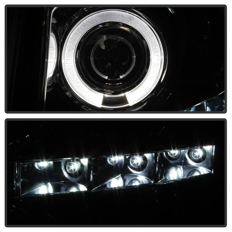Spyder Auto Chevy Silverado 1500 07-13 2500HD/3500HD 07-14 Projector Headlights - LED Halo - LED ( Replaceable LEDs ) - Smoke - 5009517