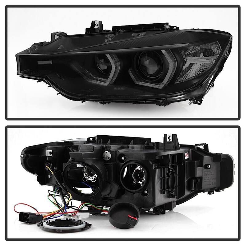 Spyder Auto BMW F30 3 Series 2012 - 2014 4DR Projector Headlights - LED DRL - Black Smoke - 5085047