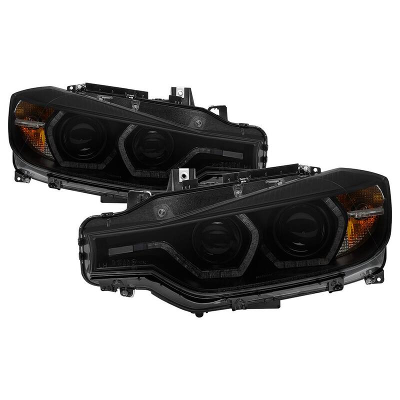 Spyder Auto BMW F30 3 Series 2012 - 2014 4DR Projector Headlights - LED DRL - Black Smoke - 5085047