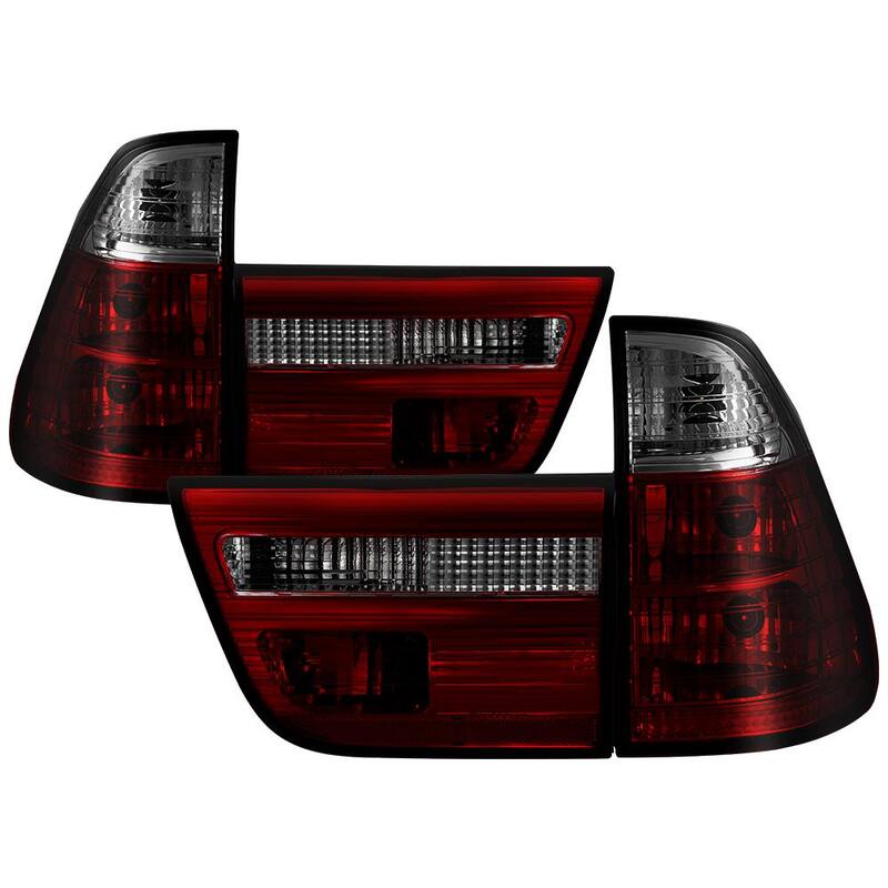 Spyder Auto BMW E53 X5 00-06 4PCS Euro Style Tail Lights- Red Smoke - 5000842