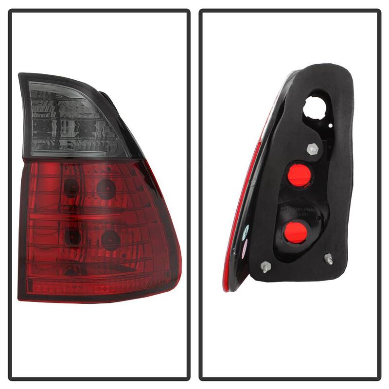 Spyder Auto BMW E53 X5 00-06 4PCS Euro Style Tail Lights- Red Smoke - 5000842