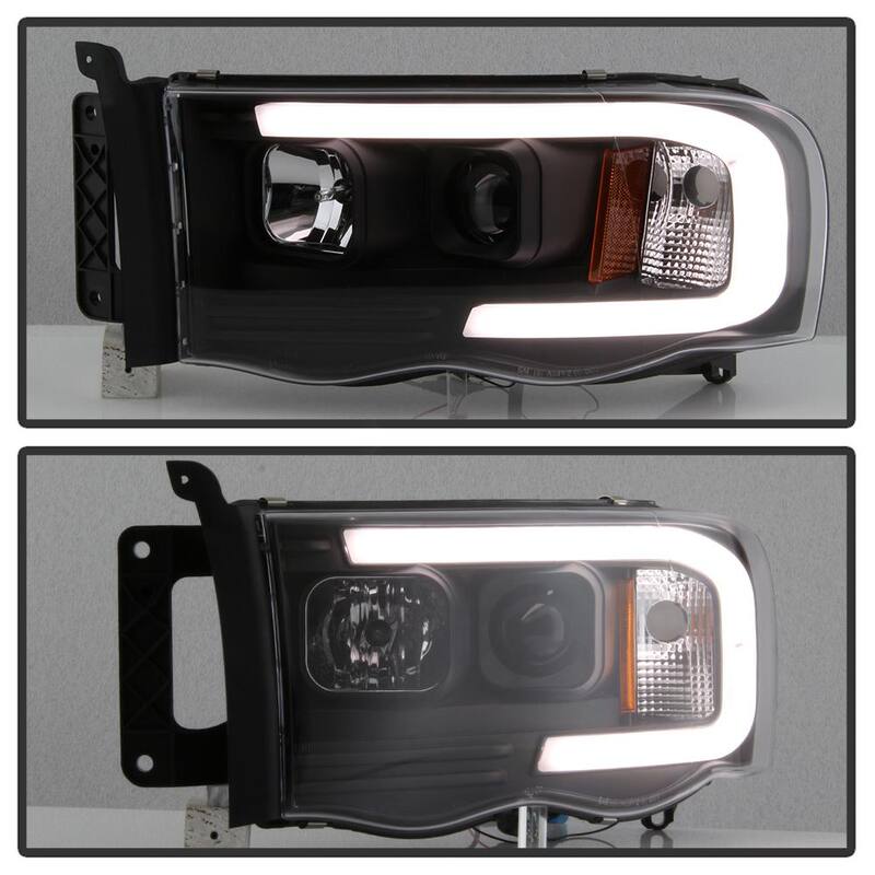 Spyder Auto Dodge Ram 1500 02-05 / Ram 2500/3500 03-05 Light Bar Projector Headlights - Black - 5084606