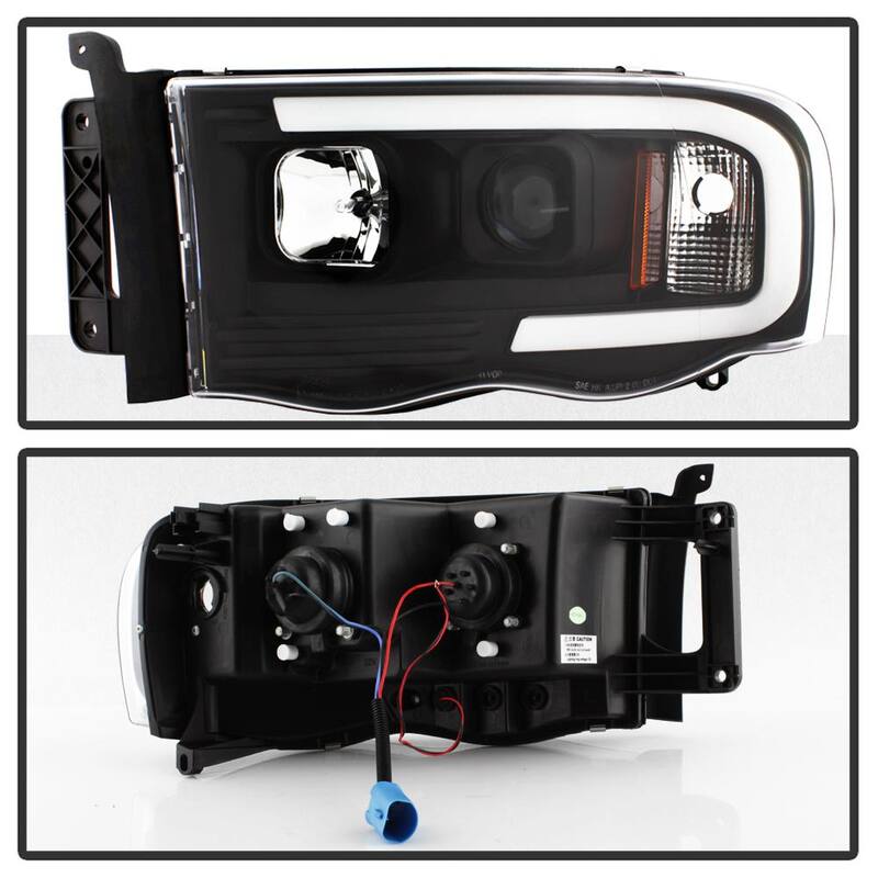 Spyder Auto Dodge Ram 1500 02-05 / Ram 2500/3500 03-05 Light Bar Projector Headlights - Black - 5084606