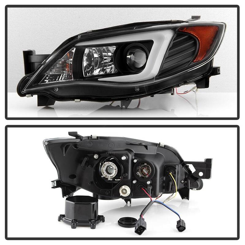 Spyder Auto Subaru Impreza WRX 2008-2014 Projector Headlights - Xenon/HID Model Only- Light Bar DRL - Black - 5083937
