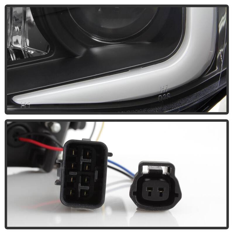 Spyder Auto Subaru Impreza WRX 2008-2014 Projector Headlights - Xenon/HID Model Only- Light Bar DRL - Black - 5083937