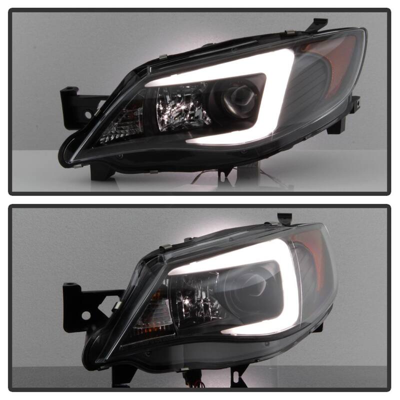 Spyder Auto Subaru Impreza WRX 2008-2014 Projector Headlights - Xenon/HID Model Only- Light Bar DRL - Black - 5083937