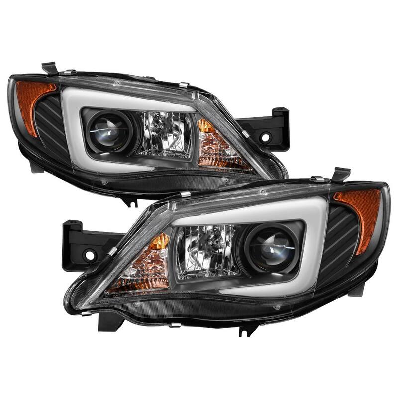 Spyder Auto Subaru Impreza WRX 2008-2014 Projector Headlights - Xenon/HID Model Only- Light Bar DRL - Black - 5083937