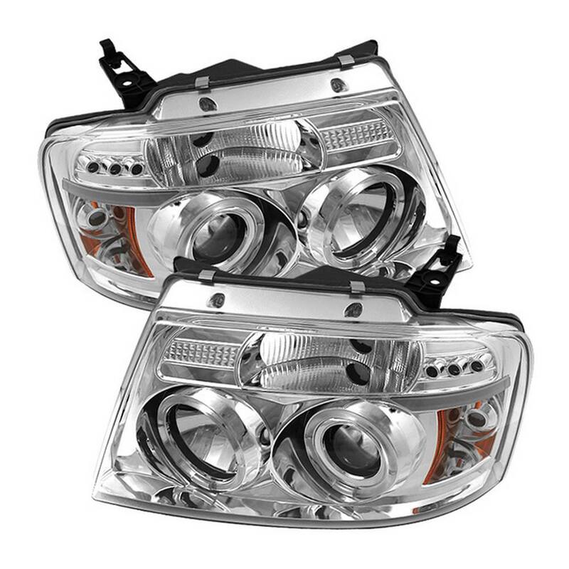 Spyder Auto Ford F150 04-08 Projector Headlights - Version 2 - LED Halo - LED ( Replaceable LEDs ) - Chrome - 5010216