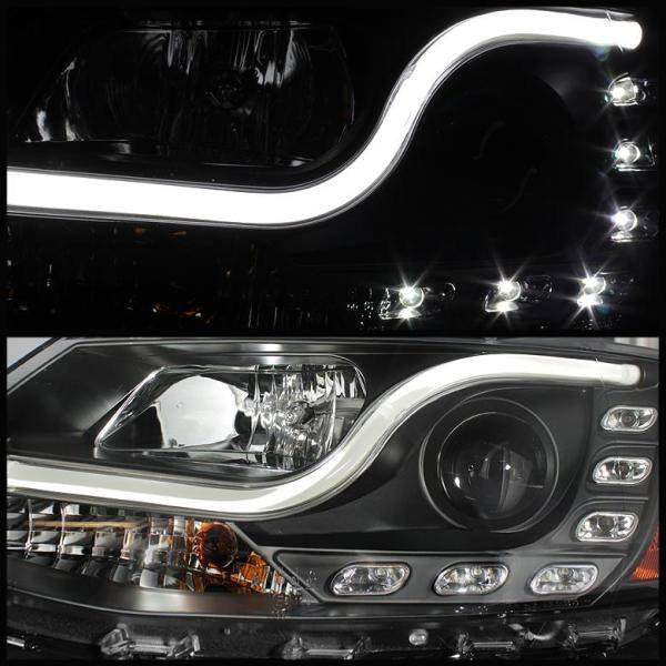 Spyder Auto Volkswagen Jetta 11-14 Projector Headlights - Halogen Model Only/Only fits sedan models Light Tube DRL - Black - 5073648