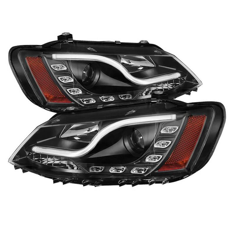 Spyder Auto Volkswagen Jetta 11-14 Projector Headlights - Halogen Model Only/Only fits sedan models Light Tube DRL - Black - 5073648