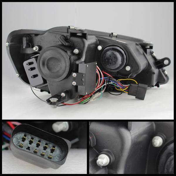 Spyder Auto Volkswagen Jetta 11-14 Projector Headlights - Halogen Model Only/Only fits sedan models Light Tube DRL - Black - 5073648