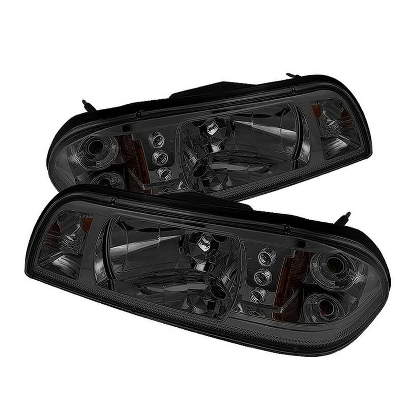 Spyder Auto Ford Mustang 87-93 1PC LED ( Replaceable LEDs ) Crystal Headlights - Black - 5016805