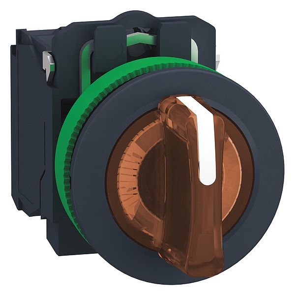 Schneider Electric SelectorSwitch, Iluminado, 3 posiciones, 30mm, Naranja - XB5FK135G5