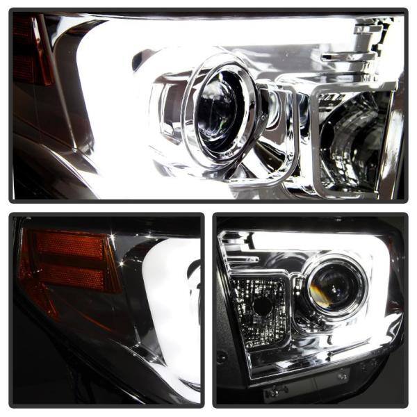 Spyder Auto Toyota Tundra 2014-2017 / 2018 Tundra ( will only fit SR and SR5 Model ) Projector Headlights - Light Bar DRL - Chrome - 5080141