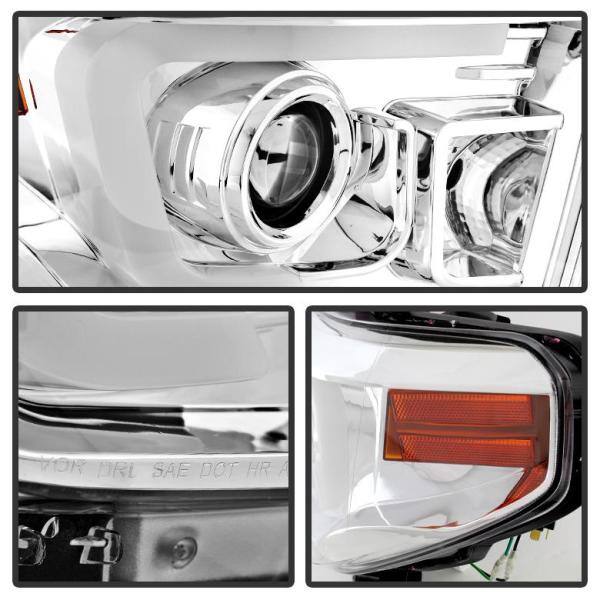 Spyder Auto Toyota Tundra 2014-2017 / 2018 Tundra ( will only fit SR and SR5 Model ) Projector Headlights - Light Bar DRL - Chrome - 5080141