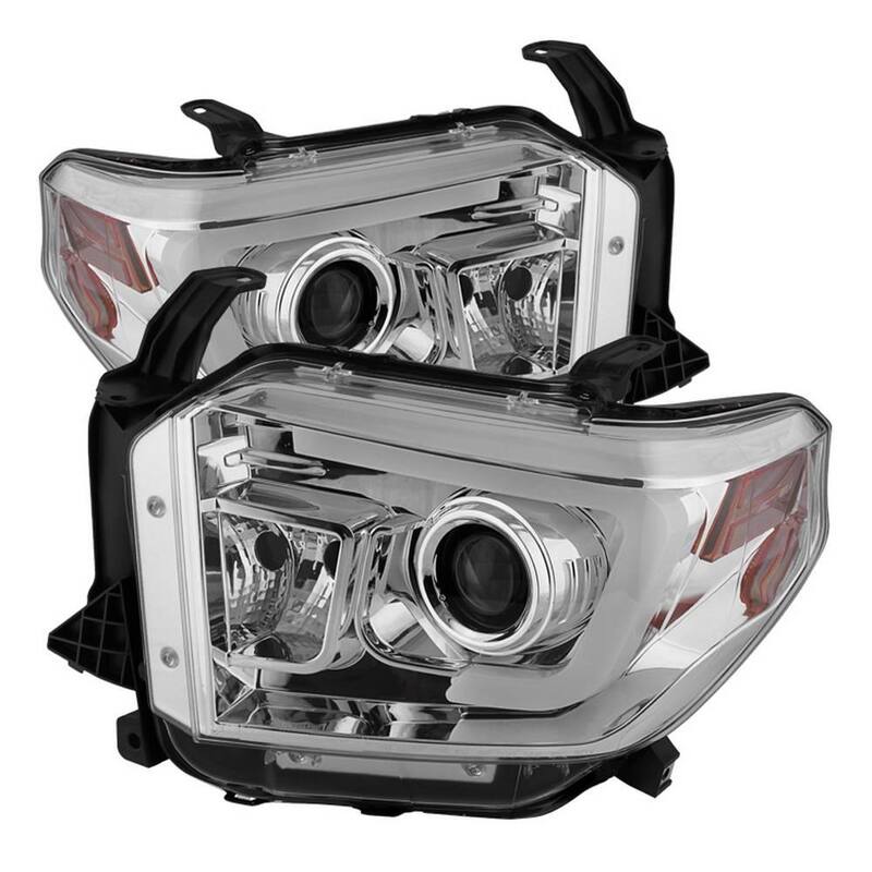 Spyder Auto Toyota Tundra 2014-2017 / 2018 Tundra ( will only fit SR and SR5 Model ) Projector Headlights - Light Bar DRL - Chrome - 5080141