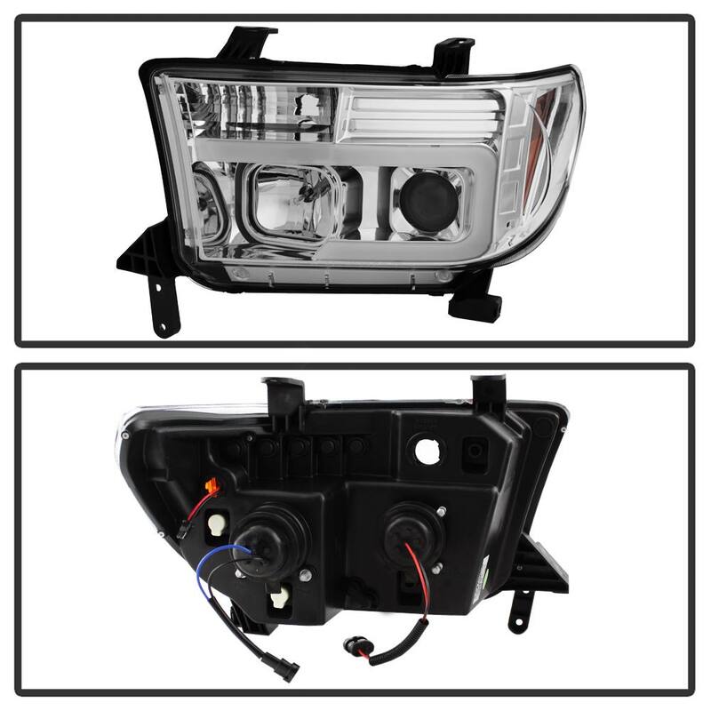 Spyder Auto Toyota Tundra 07-13 / Toyota Sequoia 08-13 Version 2 Projector Headlights - Light Bar DRL - Chrome - 5084651