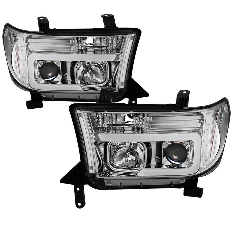 Spyder Auto Toyota Tundra 07-13 / Toyota Sequoia 08-13 Version 2 Projector Headlights - Light Bar DRL - Chrome - 5084651