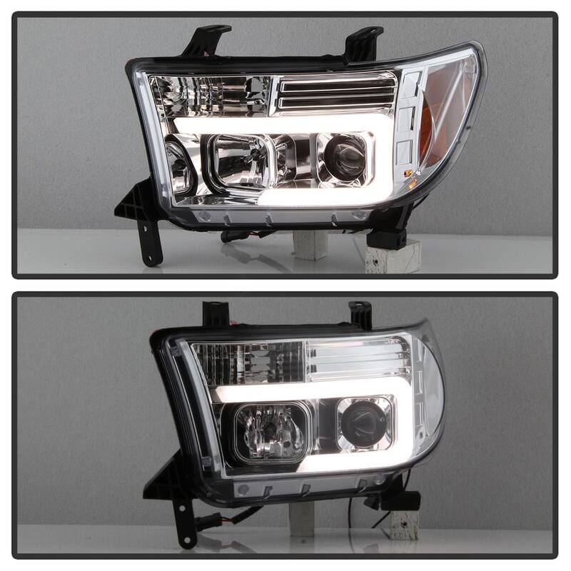 Spyder Auto Toyota Tundra 07-13 / Toyota Sequoia 08-13 Version 2 Projector Headlights - Light Bar DRL - Chrome - 5084651
