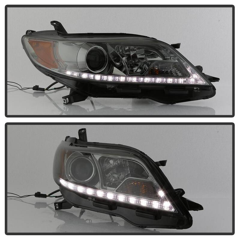 Spyder Auto Toyota Sienna 11-14 (SE and XE models only)/15-17 (XLE models only) Projector Headlight- Halogen Model Only -DRL LED-Smk - 5083999