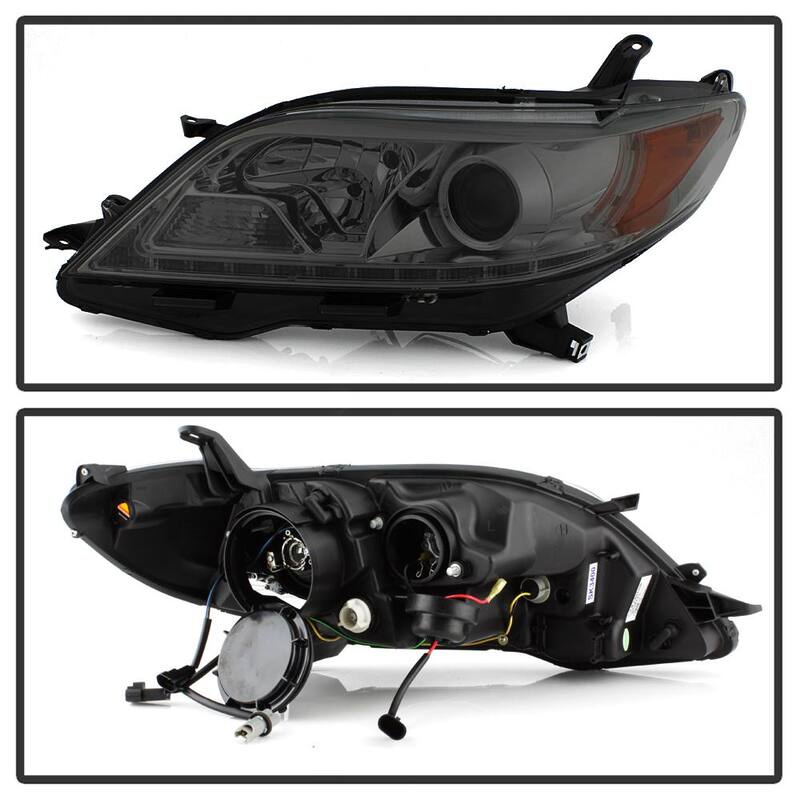 Spyder Auto Toyota Sienna 11-14 (SE and XE models only)/15-17 (XLE models only) Projector Headlight- Halogen Model Only -DRL LED-Smk - 5083999